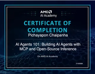 AI Agents 101: Building AI Agents with MCP and Open-Source Inference certificate from AMD AI Academy