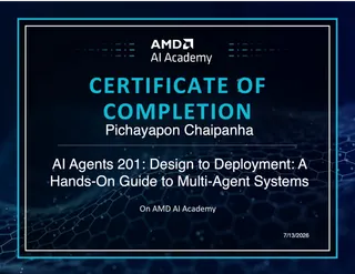 AI Agents 201: Design to Deployment: A Hands-On Guide to Multi-Agent Systems certificate from AMD AI Academy